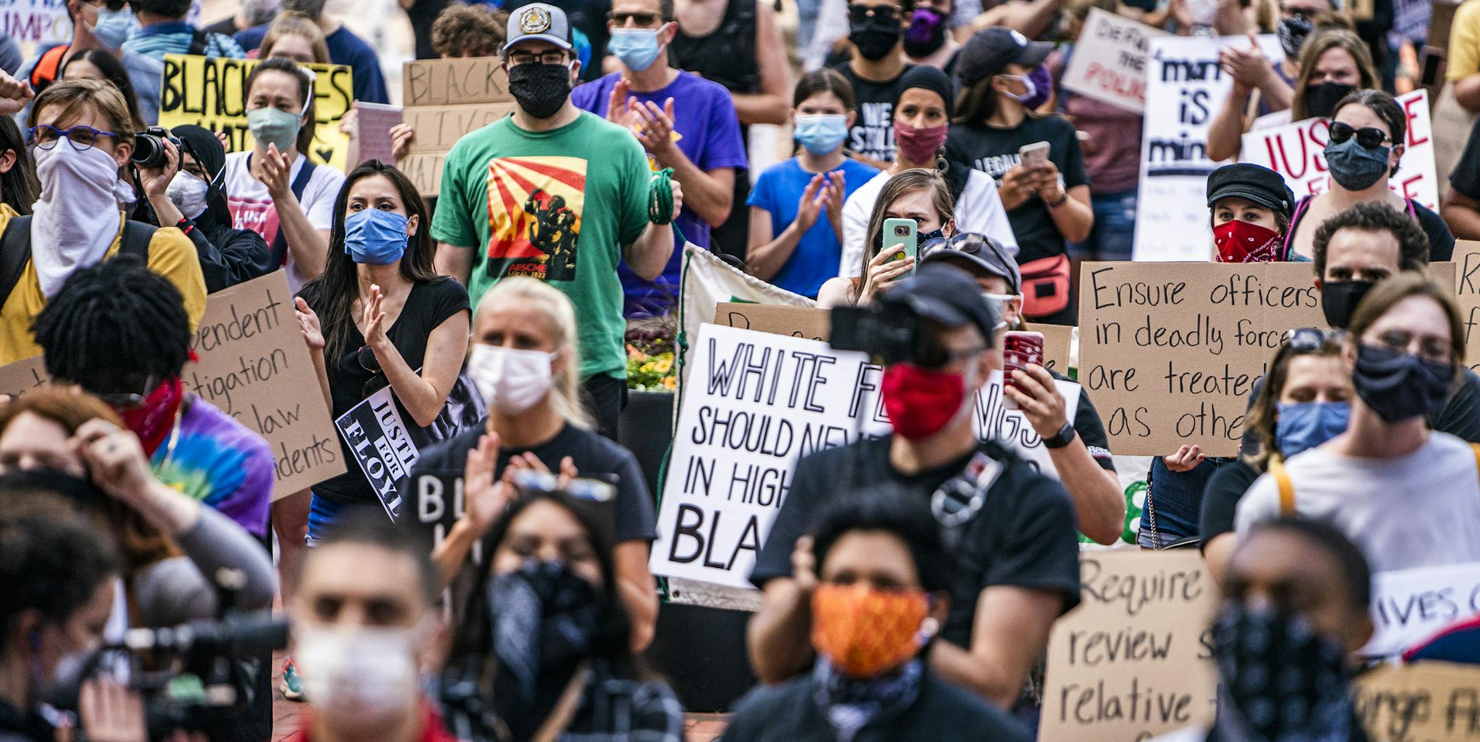 Several hundred people attended the rally and then marched downtown calling for police reform.]Minnesota chapter of the Council on American-Islamic Relations (CAIR-Minnesota) will join a collation of other civil rights organizations and Former NBA Player Stephan Jackson and his colleagues for a Rally in Minneapolis to demand the changes needed to ensure police accountability, address police brutality, misconduct and abuse of authority in the state of Minnesota. RICHARD TSONG-TAATARII ¥ richard.t