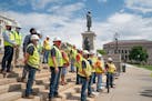 The Minnesota Building and Construction Trades Council held a press conference on the Capitol steps last July on the Legislature’s failure to pass a