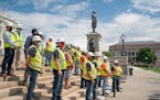 The Minnesota Building and Construction Trades Council held a press conference on the Capitol steps last July on the Legislature’s failure to pass a