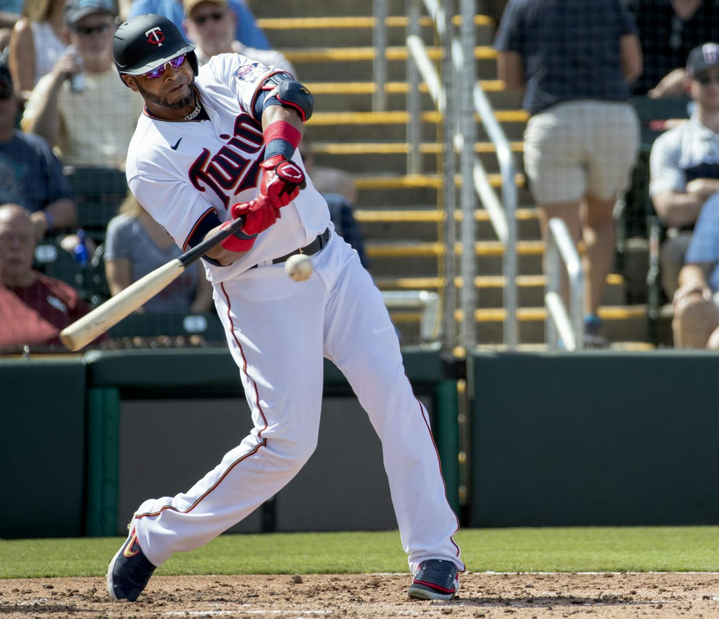 Minnesota Twins DH Nelson Cruz hit a two-run homerun in the third inning. ] CARLOS GONZALEZ &#x2022; cgonzalez@startribune.com &#x2013; Fort Myers, FL &#x2013; February 24, 2020, CenturyLink Sports Complex, Hammond Stadium, Minnesota Twins, Spring Training vs. Boston Red Sox