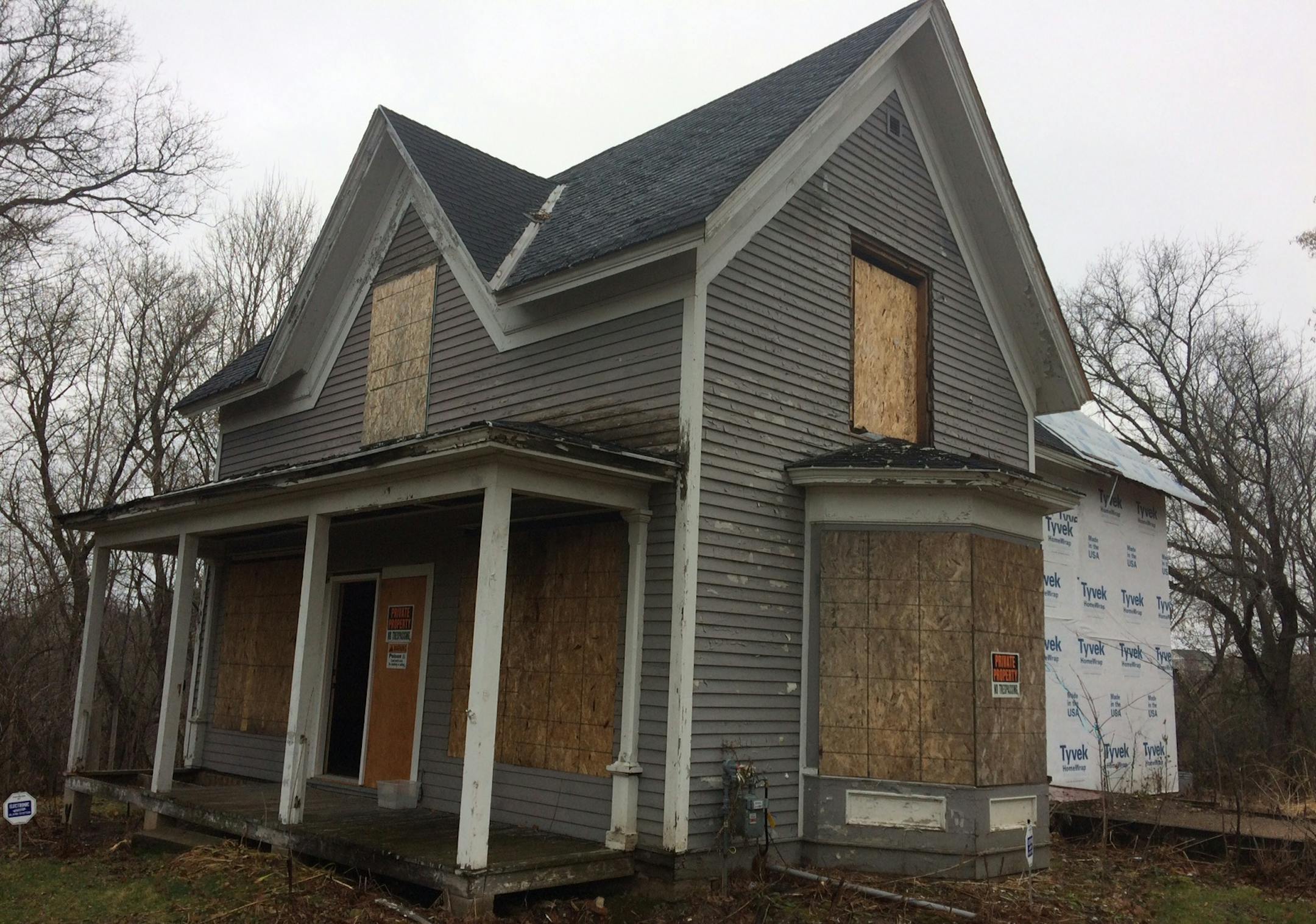 The outside of the Boutwell House as it appeared on Dec. 1, 2016. Contractors have replaced the back portion of the house that was partially demolished in January 2015. The exterior of the house will be restored to look as it did during Stillwater's early history.