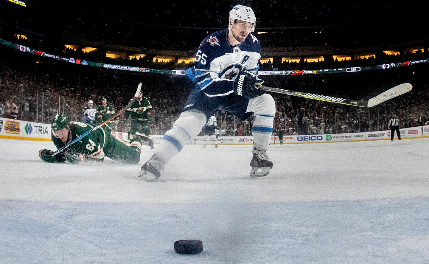 Mark Scheifele broke away from Mikael Granlund to score an empty net goal in the third period.