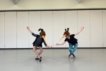 Isaac José, left, and Peter Snyder rehearse the “Mosquito” dance for Twin Cities Ballet’s “A Minnesota Nutcracker.” The dance will be perfo