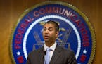 FILE -- Ajit Pai, chairman of the Federal Communications Commission, at the federal agency's headquarters in Washington, June 23, 2017. The Federal Co