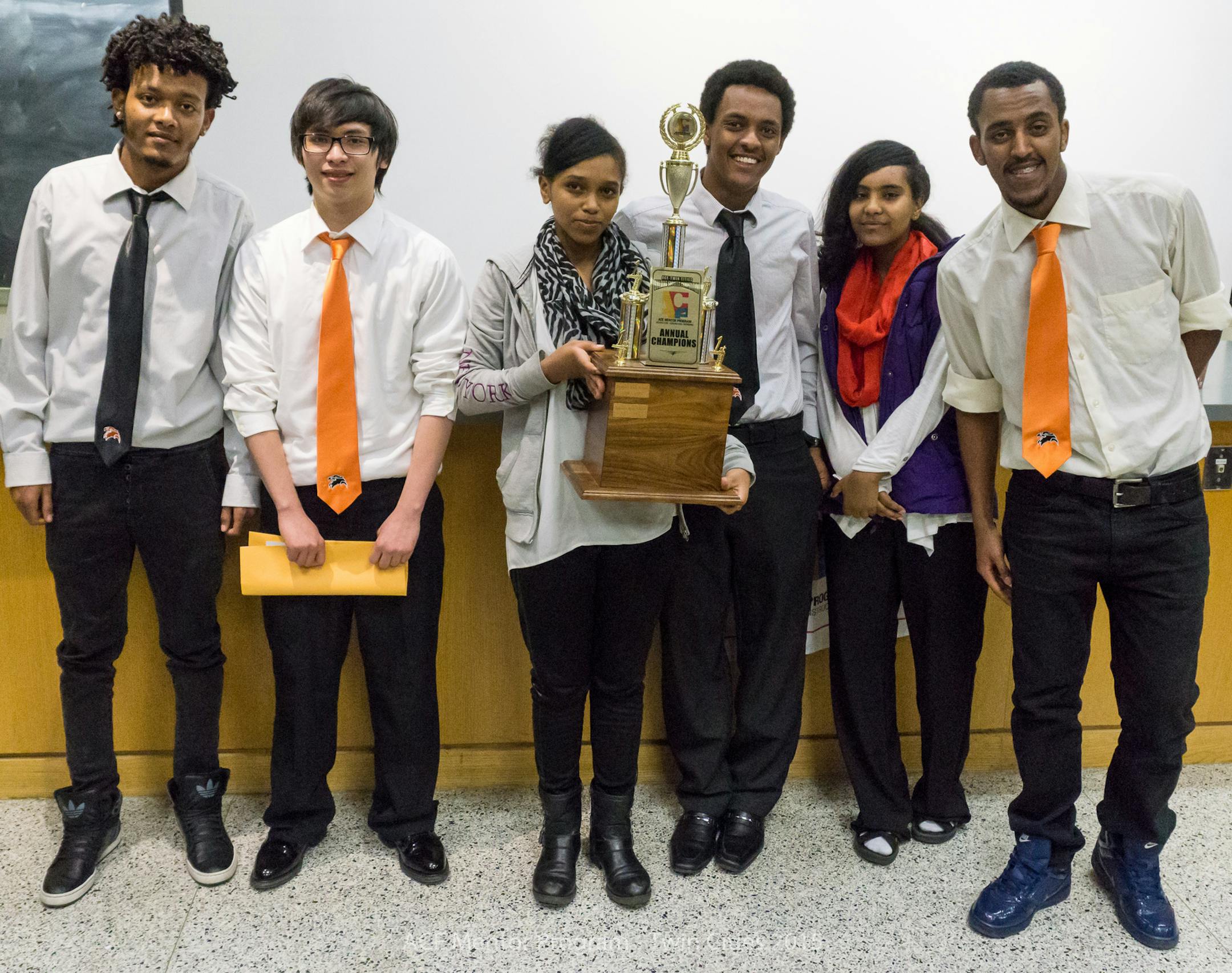The 2015 champion Architecture/Construction/Engineering (ACE) team from St. Paul Humboldt High School.