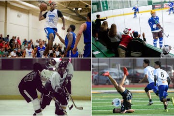 Clockwise from top left: Twin Cities Pro-Am basketball, Da Beauty League summer hockey, Minnesota Wind Chill ultimate and women’s hockey at Parade I