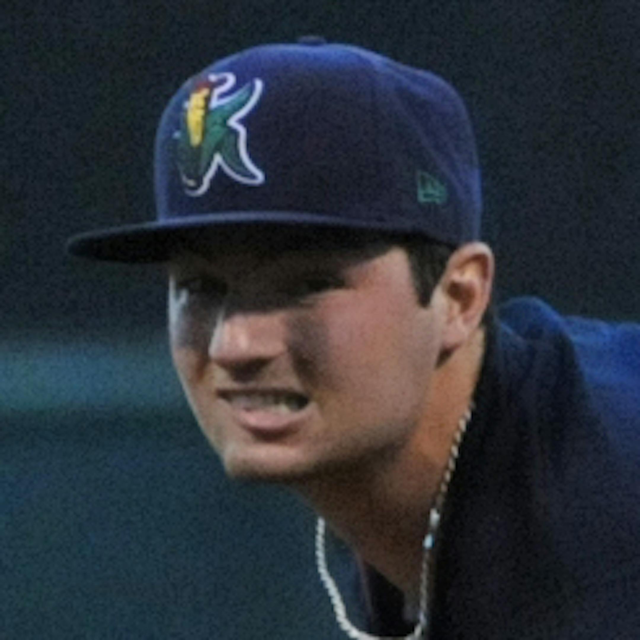 The Kernels snapped a six-game losing streak defeating the Clinton LumberKings at Perfect Game Field at Veterans Memorial Stadium on Tuesday night May 28,2013. Mason Melotakis ,Cedar Rapids Kernels pitcher, no 19 went 7 innings in a win over the LumberKings.] Richard.Sennott@startribune.com Richard Sennott/Star Tribune. , Cedar Rapids Iowa Tuesday 5/28/13) ** (cq) ORG XMIT: MIN1305300831430388