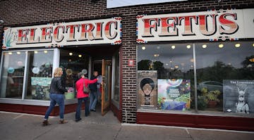 The Electric Fetus, where Prince once shopped, was among the stops along the tour. ] JIM GEHRZ ï james.gehrz@startribune.com / Waconia, MN / May 28, 