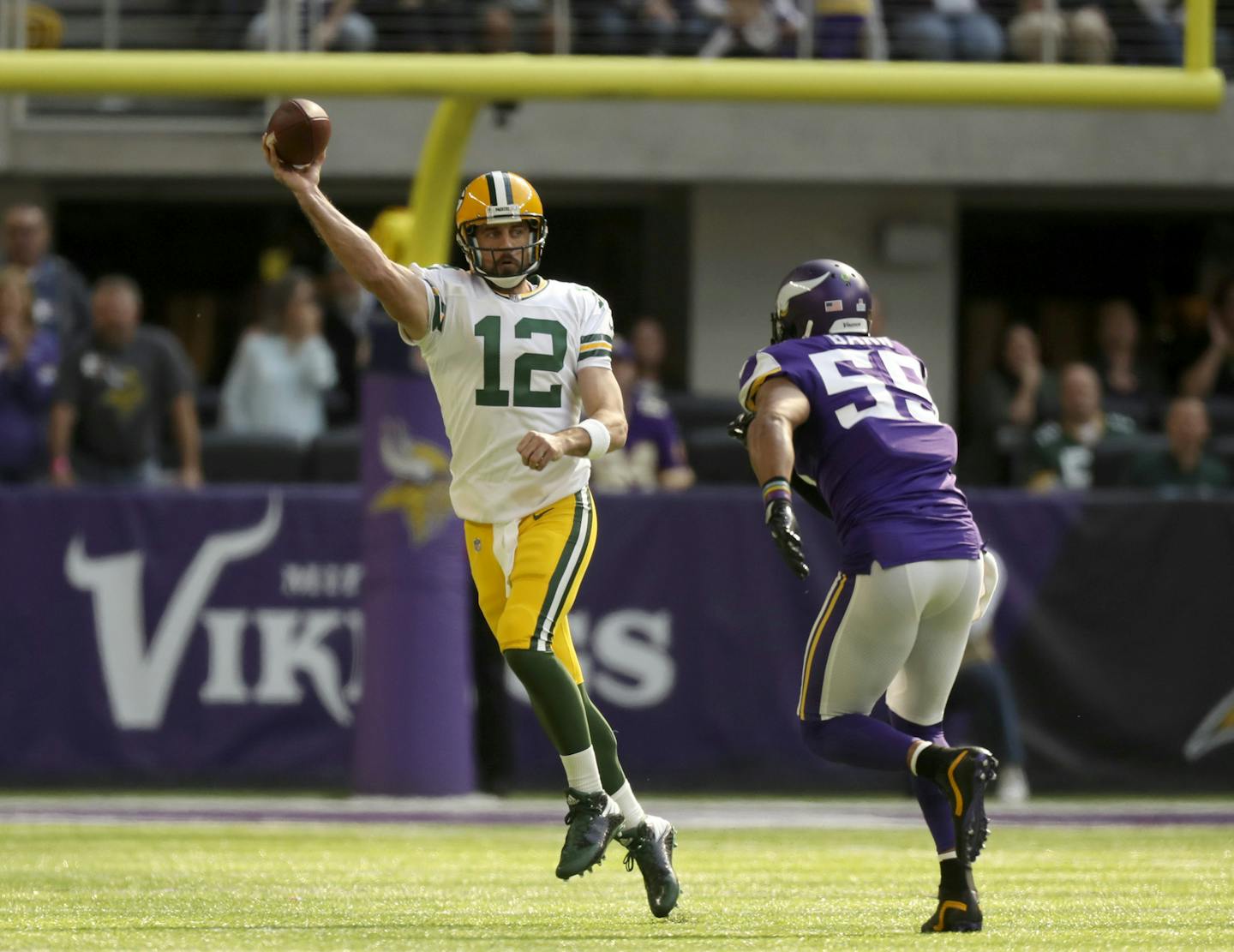 Anthony Barr said he had no intention of hurting Aaron Rodgers.