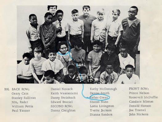 Prince is pictured in the bottom left of this 5th-grade yearbook photo from John Hay Elementary School in Minneapolis.