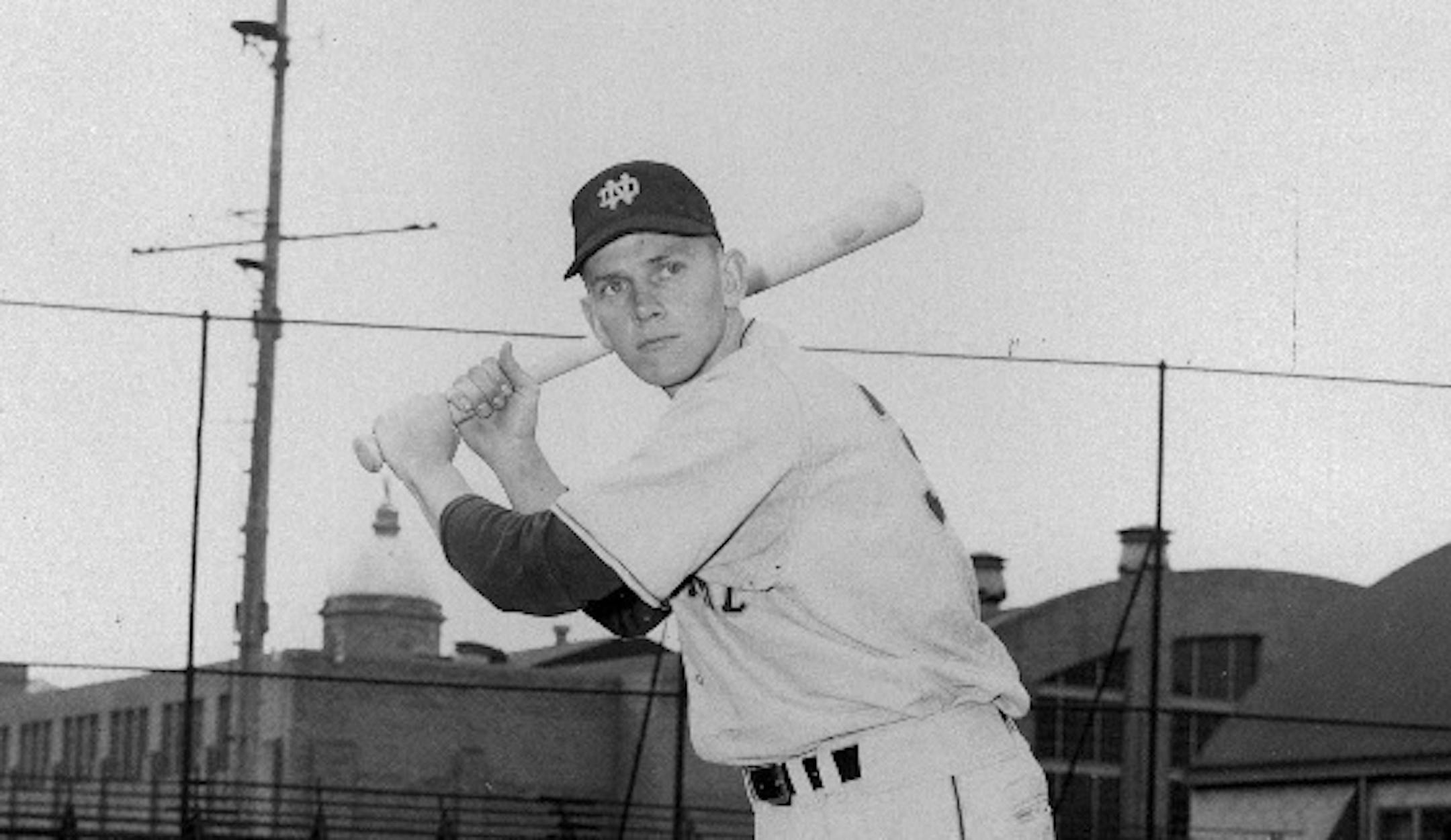 Elmer Kohorst (1957 photo) went from Albany, Minn., to Notre Dame and became two-time All-America catcher. He later was a longtime assistant basketball coach with Jim Smith at St. John's.