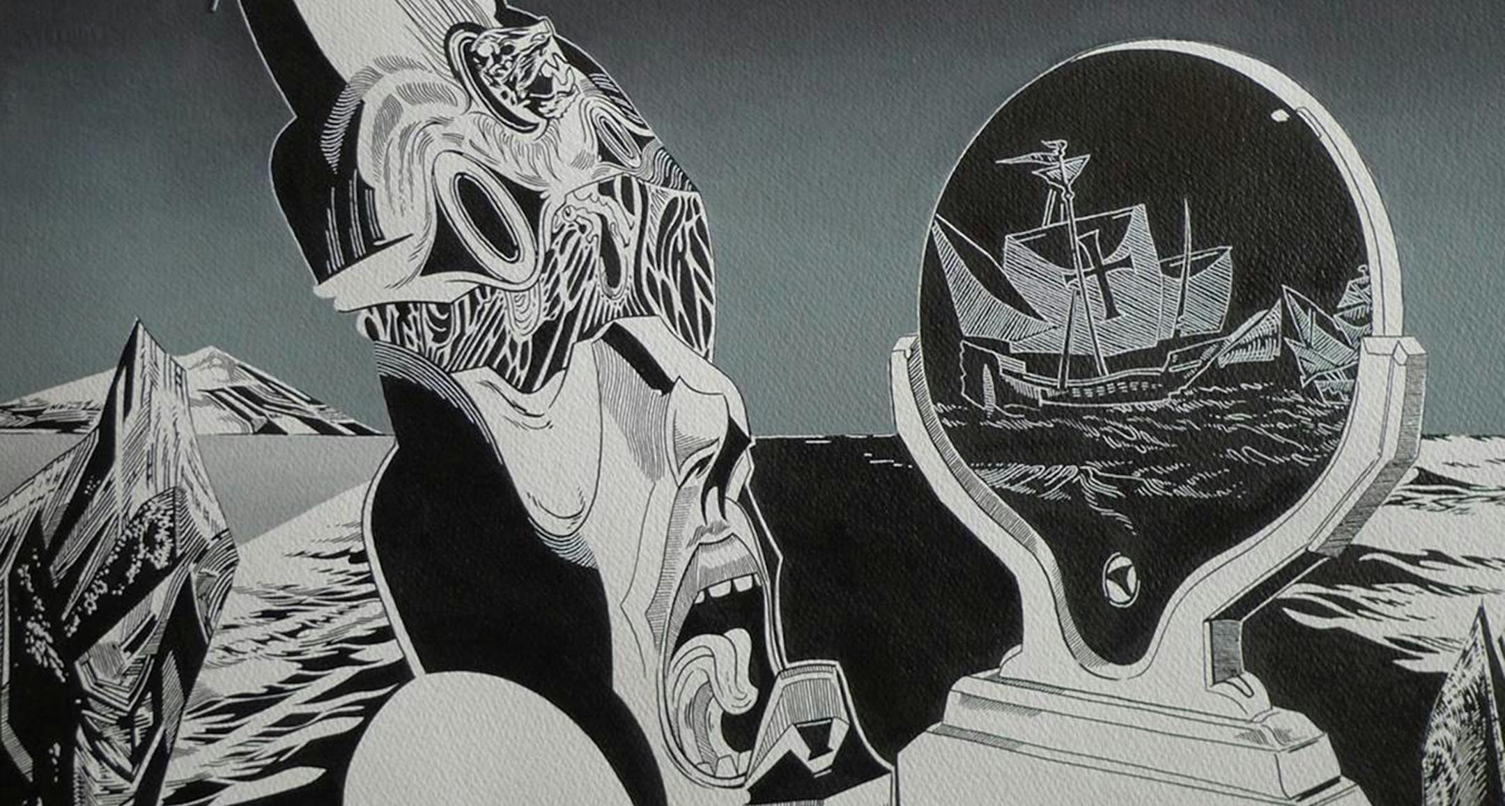 Artwork by Minnesota artist Andrea Carlson. Detail from "Ink Babble."