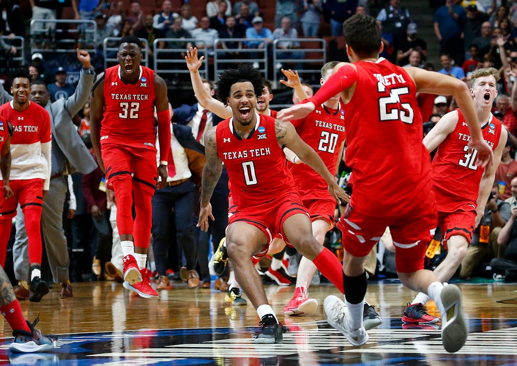 Texas Tech celebrated after defeating Gonzaga