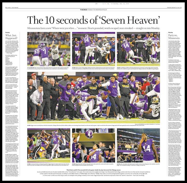 Here's what the Star Tribune's "Seven Heaven" story looked like in the print edition.