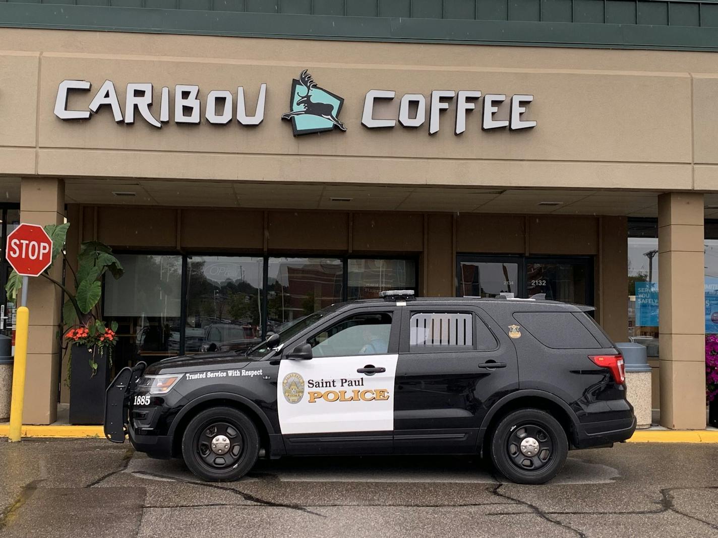 Police are investigating an armed robbery Wednesday morning at a Caribou Coffee in St. Paul's Highland Park neighborhood.