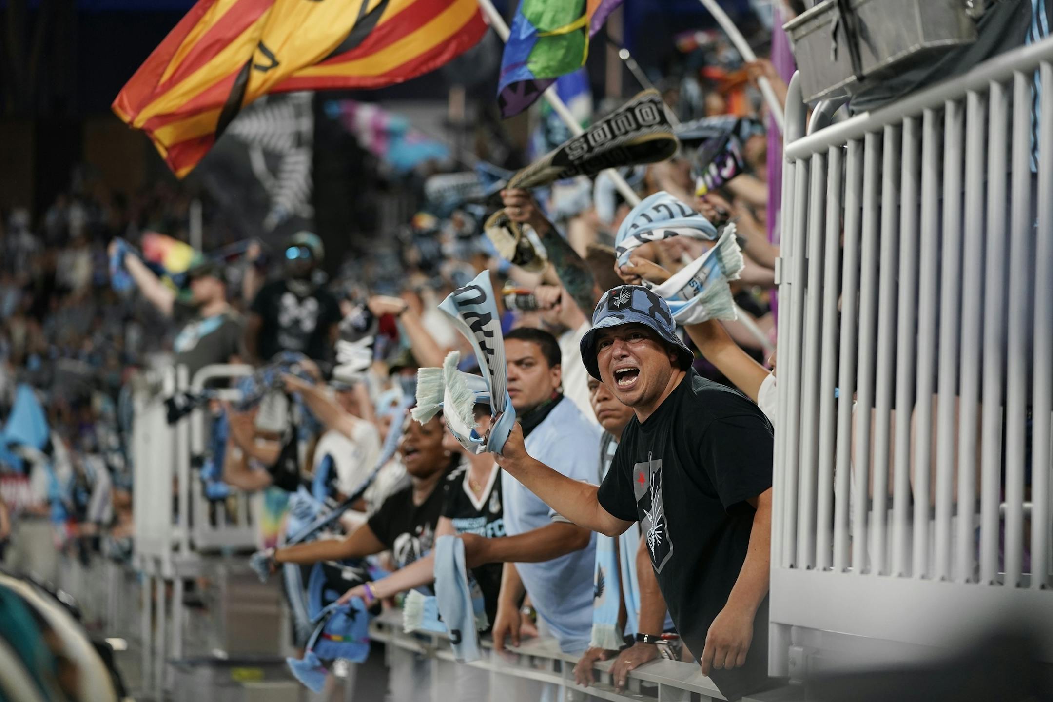 Fans cheered for Minnesota United during the second half.
