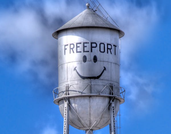 The smiley-faced water tower in Freeport, Minn., has been a landmark on Interstate 94 for more than 50 years. Now its future is in doubt.