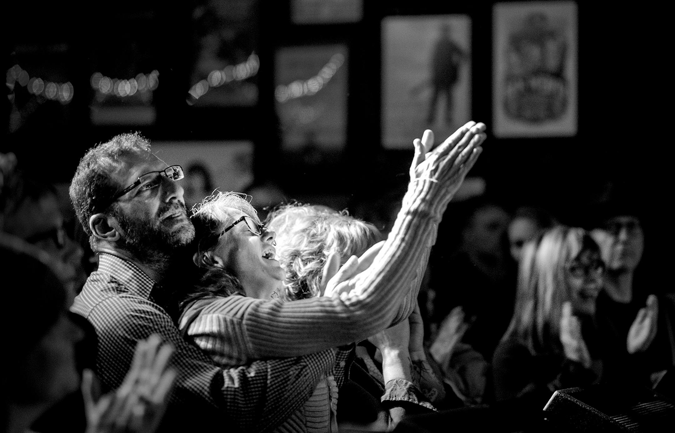 Fans applauded for the Cactus Blossoms at the Turf Club.