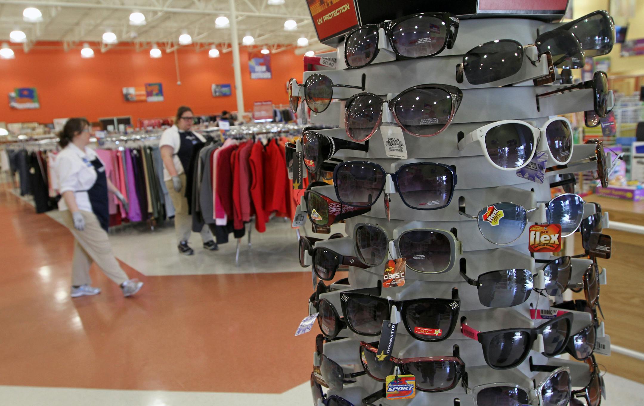 All types of clothing and accessories, including sunglasses and reading glasses can be found at the new Goodwill store at 5660 Main St NE in Fridley. Photographed on 3/28/13.] Bruce Bisping/Star Tribune bbisping@startribune.com ORG XMIT: MIN1303281153371986