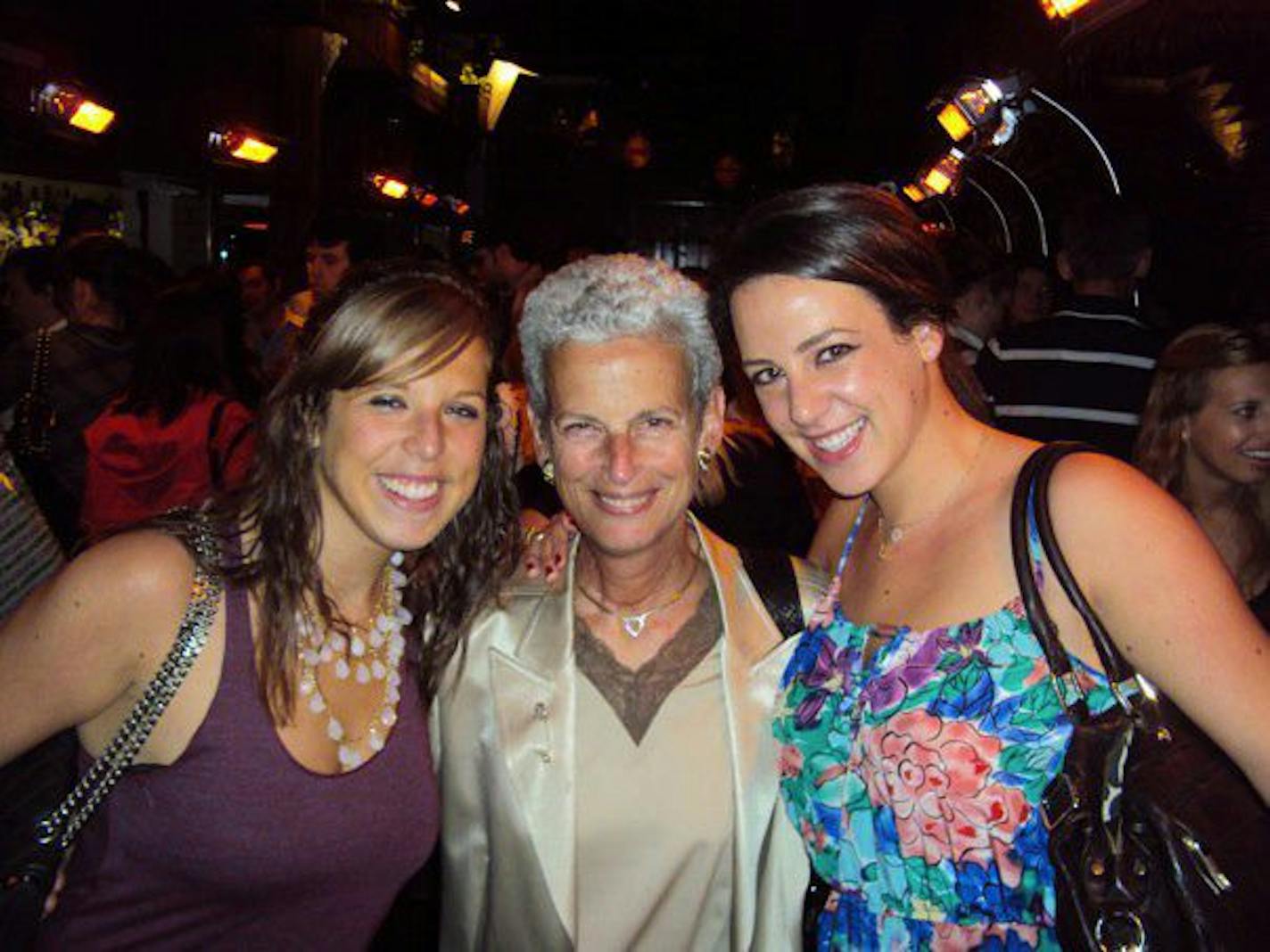 Mirian Altman is on the left, Leslie Miller Altman in the middle, and Lauren Altman on the right. Leslie and daughters at Lauren's college graduation party from Parsons.