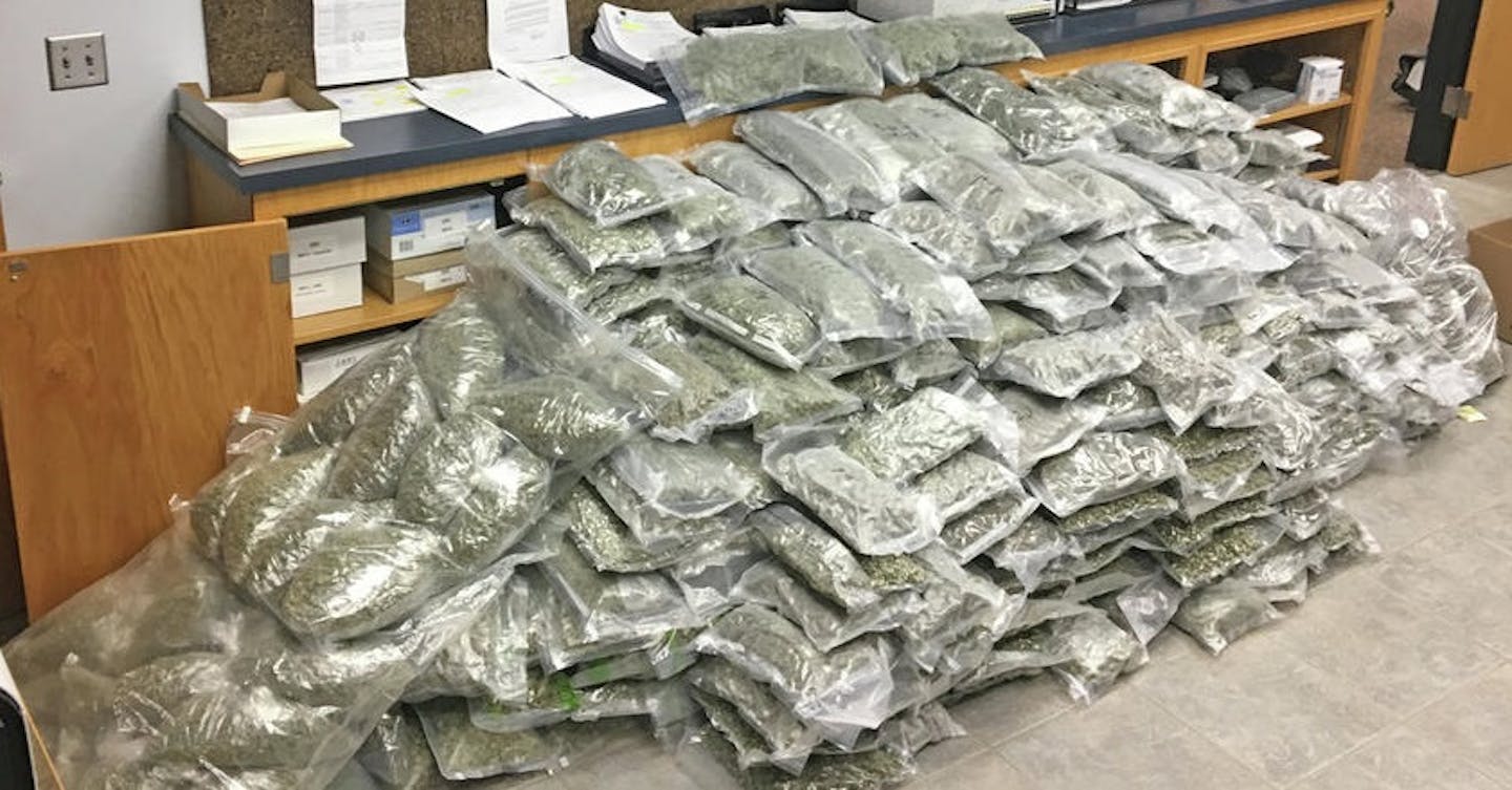 A Stutsman County deputy seized 476 pounds of marijuana.