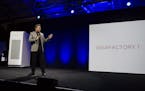 Elon Musk, CEO of Tesla Motors Inc., unveils the company&#xed;s newest product, Powerpack in Hawthorne, Calif., Thursday, April 30, 2015. Musk is tryi
