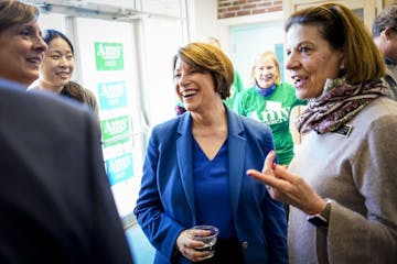 Sen. Amy Klobuchar (D-Minn.) gets ready to speak at a town hall in Rye, N.H., March 23, 2019. At events across early primary states, voters asked abou