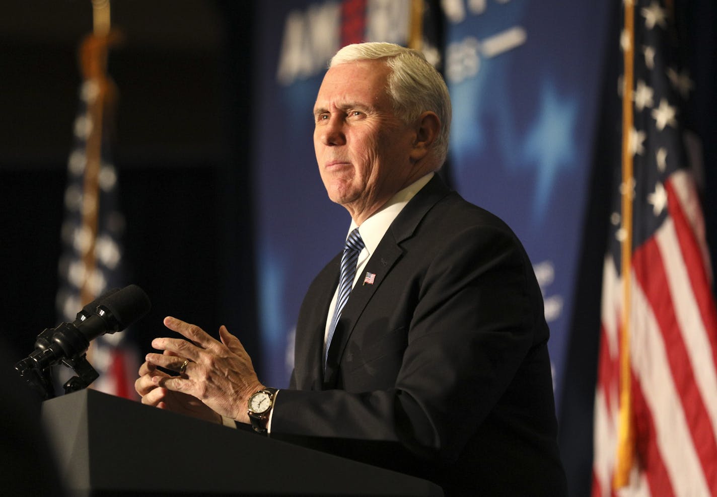 Vice President Mike Pence in Minneapolis in March.