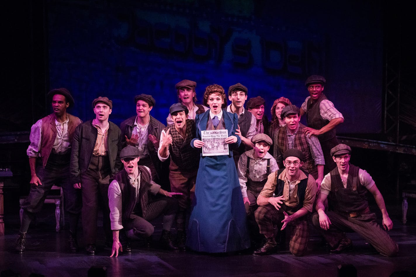 Jack Kelly (Aleks Knezevich) and Katherine Plummer (Ruthanne Heyward) are at the heart of "Disney's Newsies."