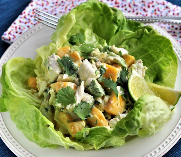 Crab, Mango and Avocado Salad With Chile and Lime Dressing.