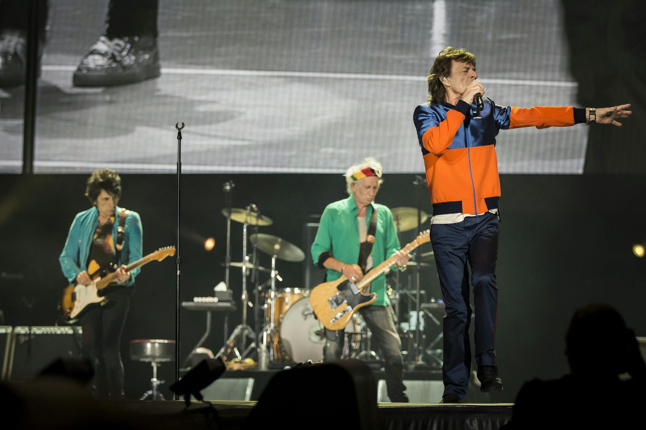 Mick Jagger and the Rolling Stones play at Desert Trip, the boomer-friendly festival, at the Coachella site in Indio, Calif., Oct. 7, 2016. The Stones remain inveterate showmen, and their set was both energetic and musicianly, focused on the blues and songs about perseverance against mortality.