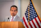 Minnesota Attorney General Keith Ellison spoke at a news conference in June 2020 in St. Paul.