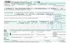 This image shows the front of the draft copy of the new 1040 income tax form. The draft given to The Associated Press by a staffer on the Ways & Means