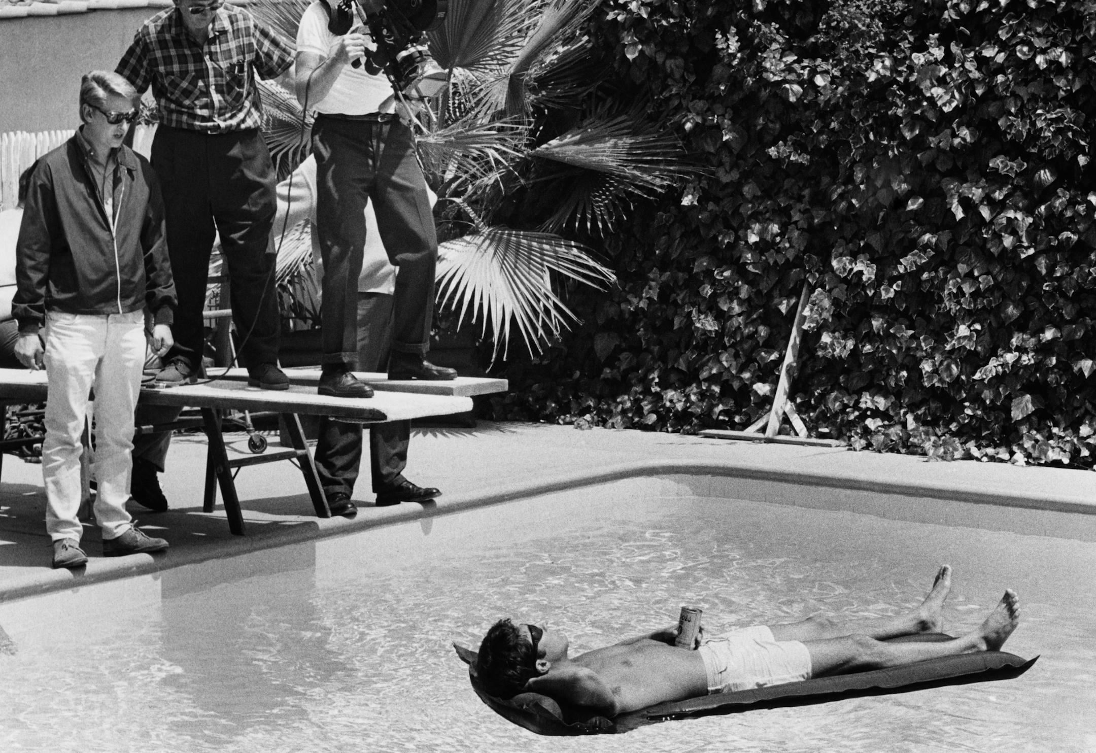 Mike Nichols, left, filming "The Graduate"