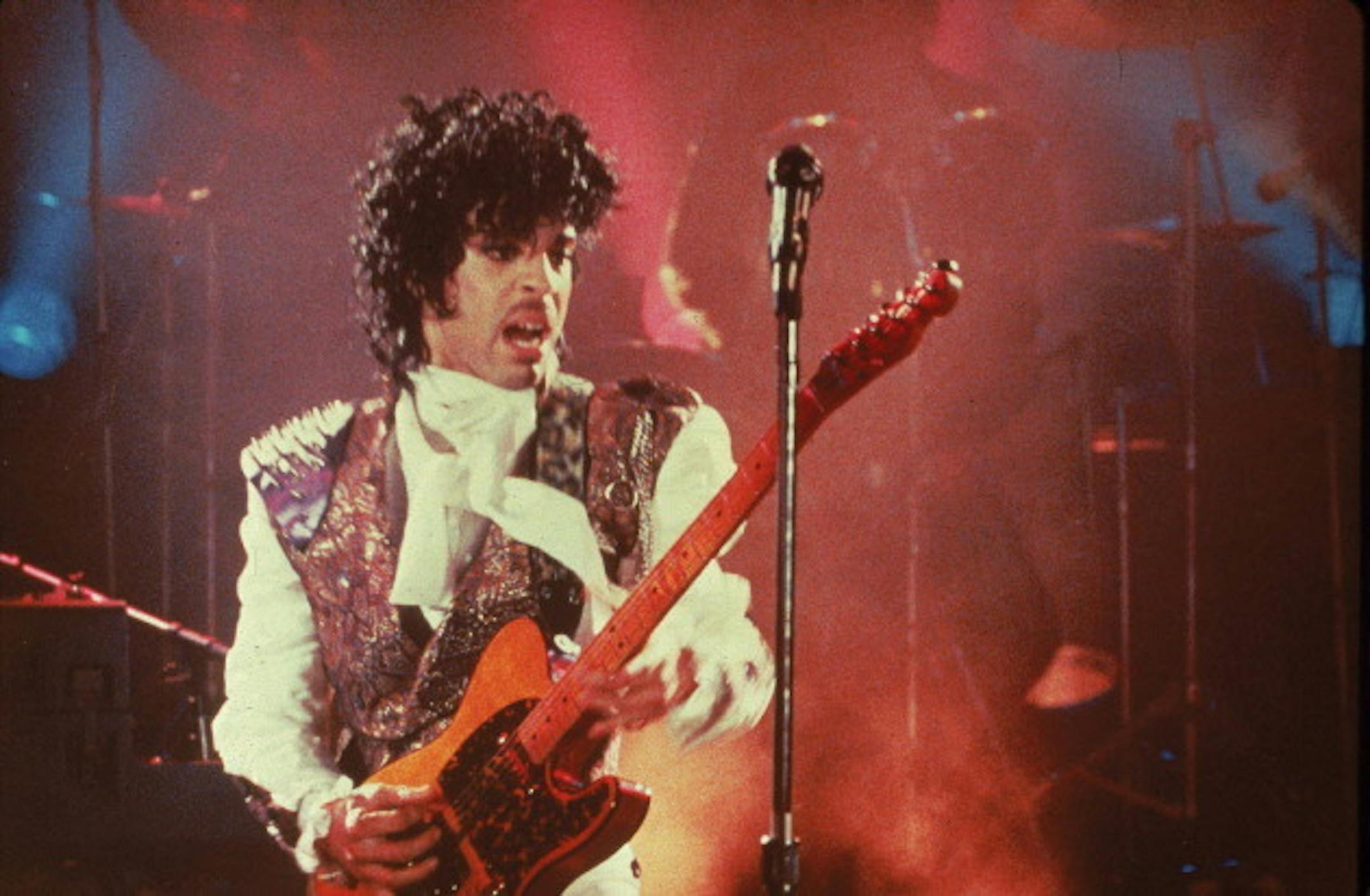 Prince on screen in "Purple Rain." / AP Photo