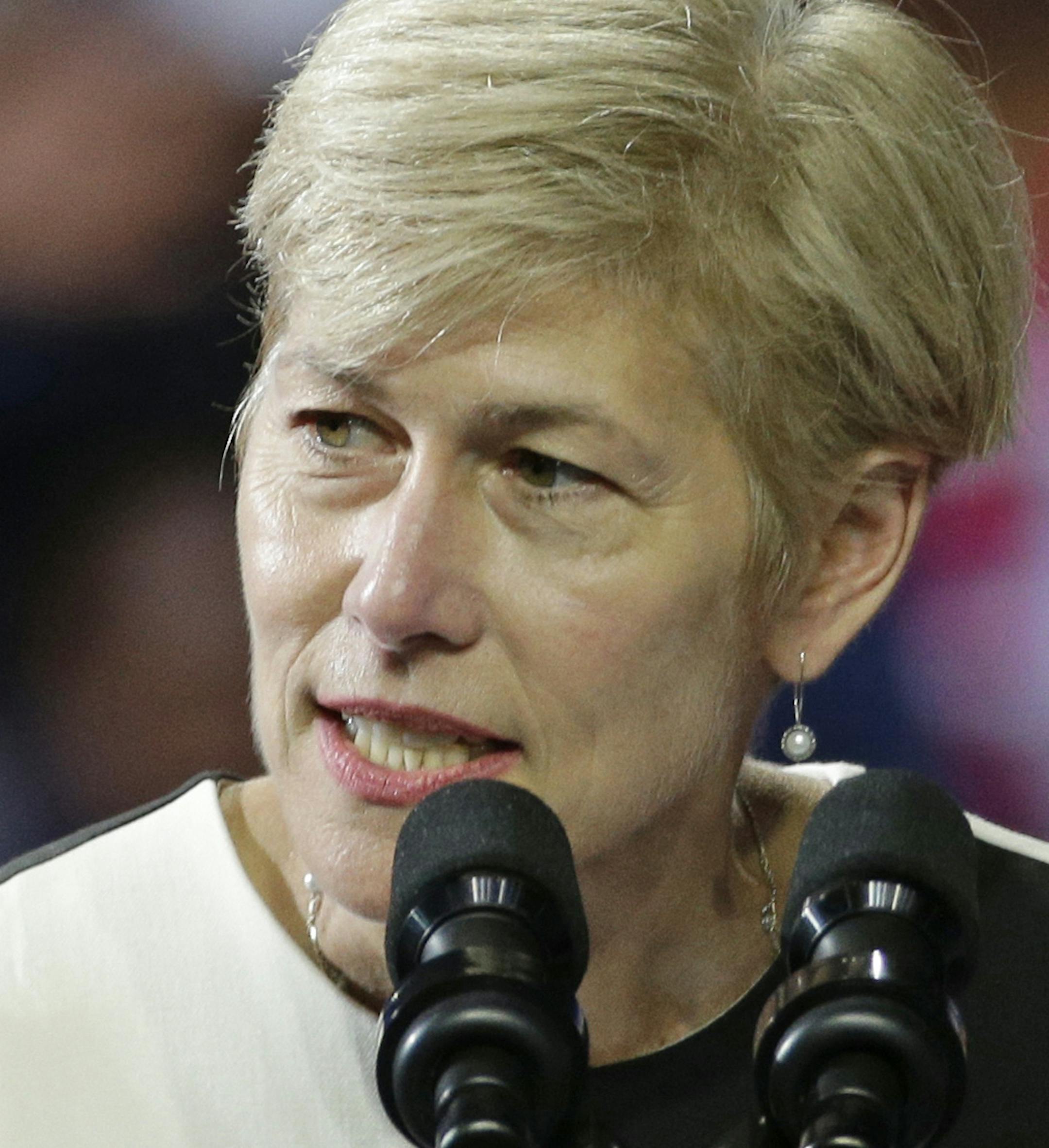 In this photo taken July 5, 2016, North Carolina Democratic Senate candidate Deborah Ross speaks at a campaign rally for Hillary Clinton in Charlotte, N.C. Ross is running against Republican Sen. Richard Burr. A Burr defeat would give Senate Democrats a surprise seat as they try to regain the majority. (AP Photo/Chuck Burton)