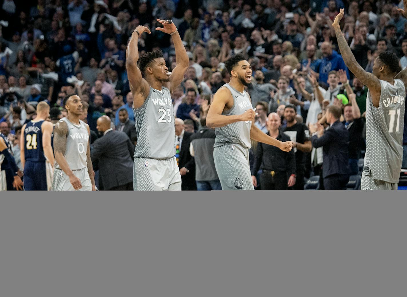 Jimmy Butler, Karl-Anthony Towns and teammates walked off the court during a timeout in overtime.