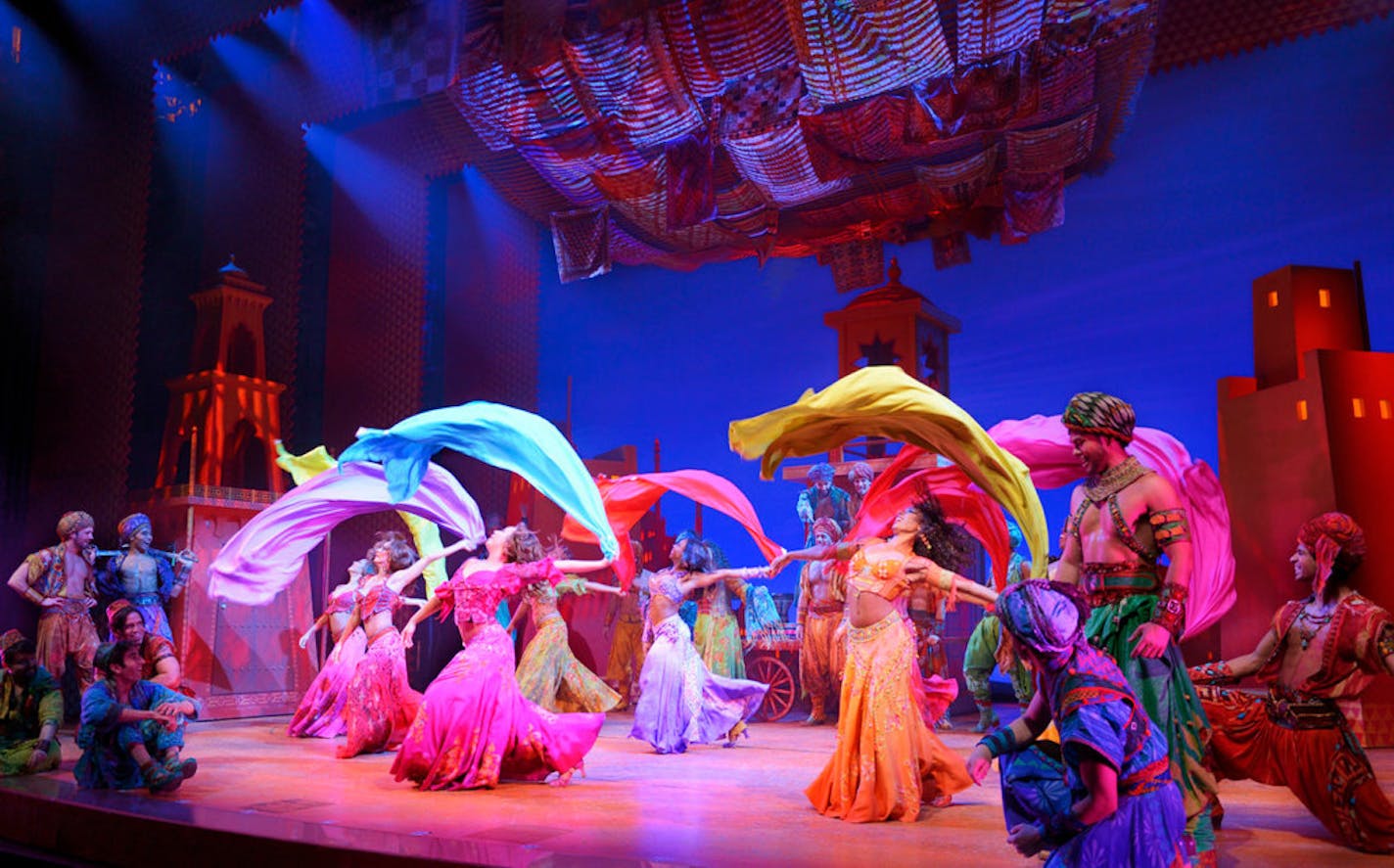 The stage version of "Disney's Aladdin" is a colorful spectacle.