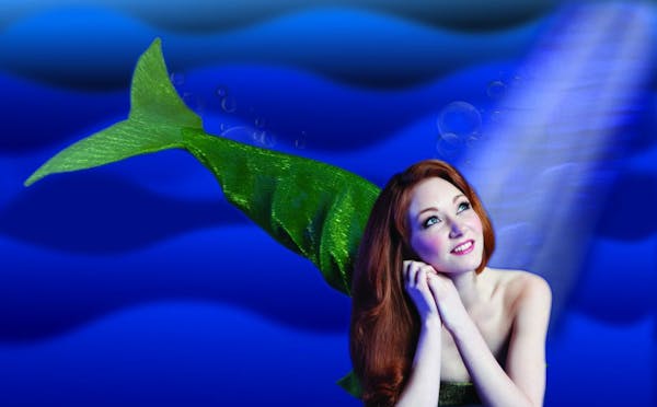 Caroline Innerbichler as Ariel in "The Little Mermaid" at Chanhassen Dinner Theatres. credit: HEIDI BOHNENKAMP