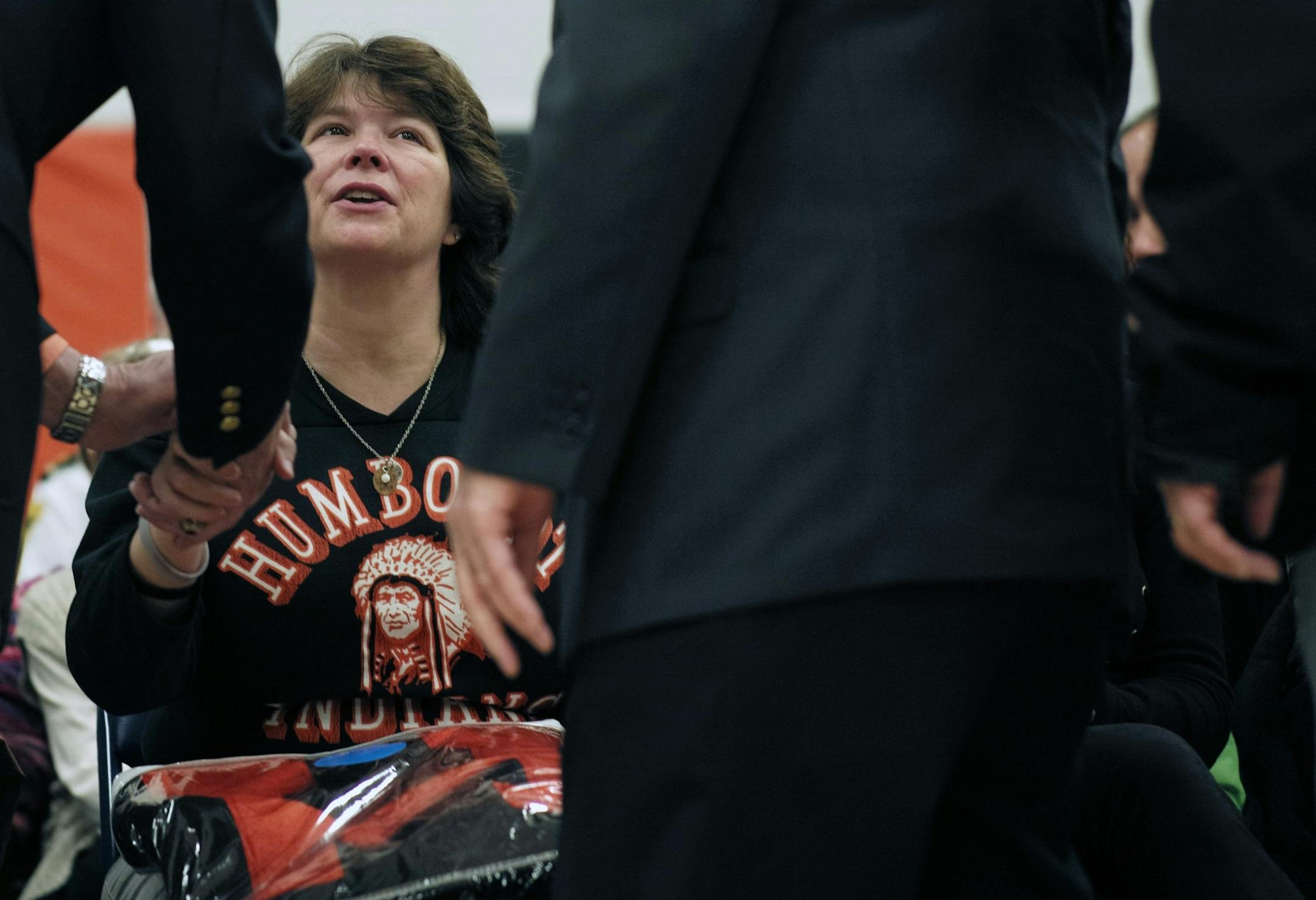At Humboldt H.S. in St. Paul, 1985 graduate police officer Scott Patrick who died in the line of duty was inducted into the school's Hall of Fame. His widow Michelle received the Humboldt Club blanket, an honor given to the top male and female athletes at the school.