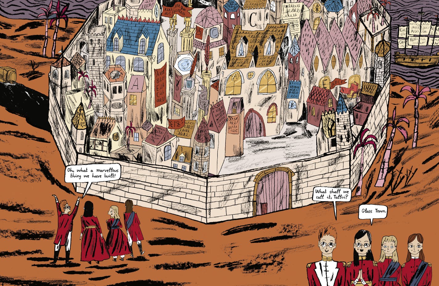 From "Glass Town: The Imaginary World of the Brontës," written and illustrated by Isabel Greenberg. (Abrams Comicarts)