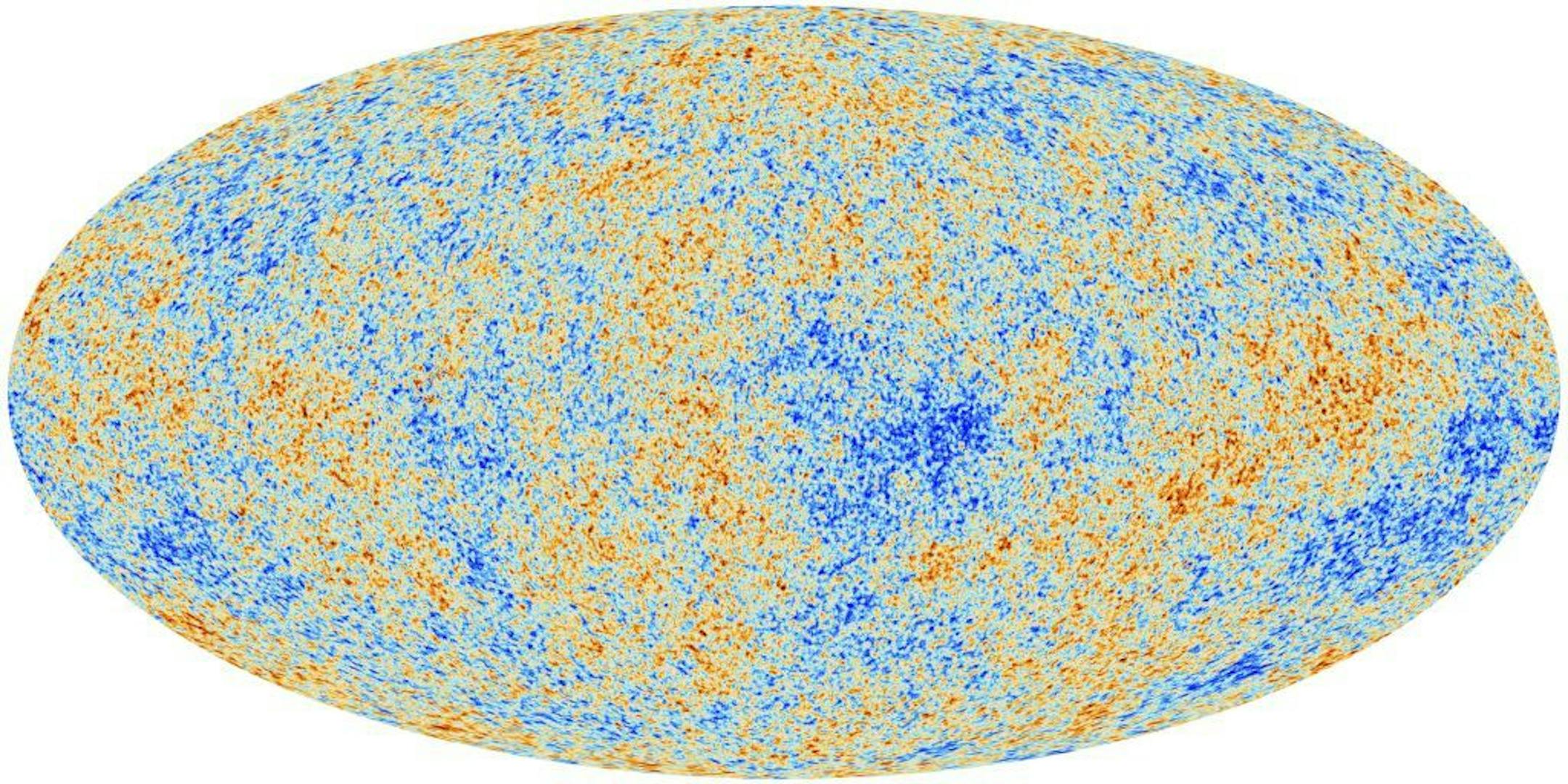This image released on Thursday March 21, 2013 released by the European Space Agency (ESA) shows the most detailed map ever created of the cosmic microwave background acquired by ESA's Planck space telescope. George Esfthathiou, an astrophysicist who announced the Planck satellite mapping on Thursday, says the findings also offer new specificity of the universe's composition.