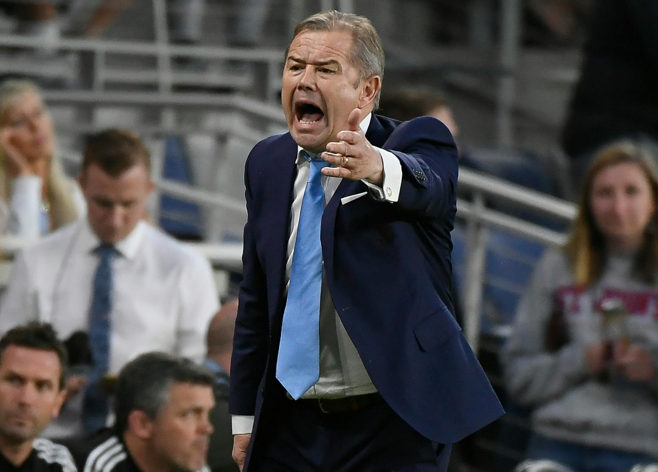 Minnesota United head coach Adrian Heath during a game last month.