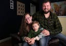Tiffany Tonsager with husband, Ben, and 20-month-old son James. Their other son, Ian, died when Tiffany was 32 weeks and 2 days pregnant, but she chos