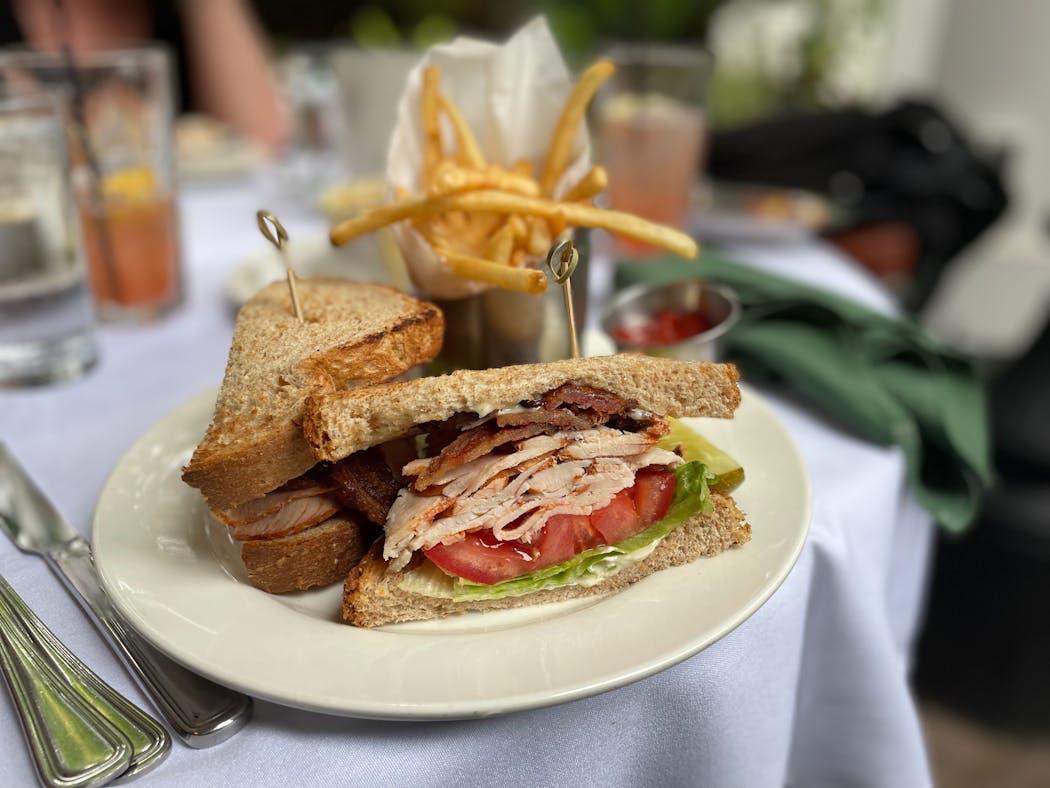 The club sandwich on one of Minneapolis' best patios — Jax Cafe.
