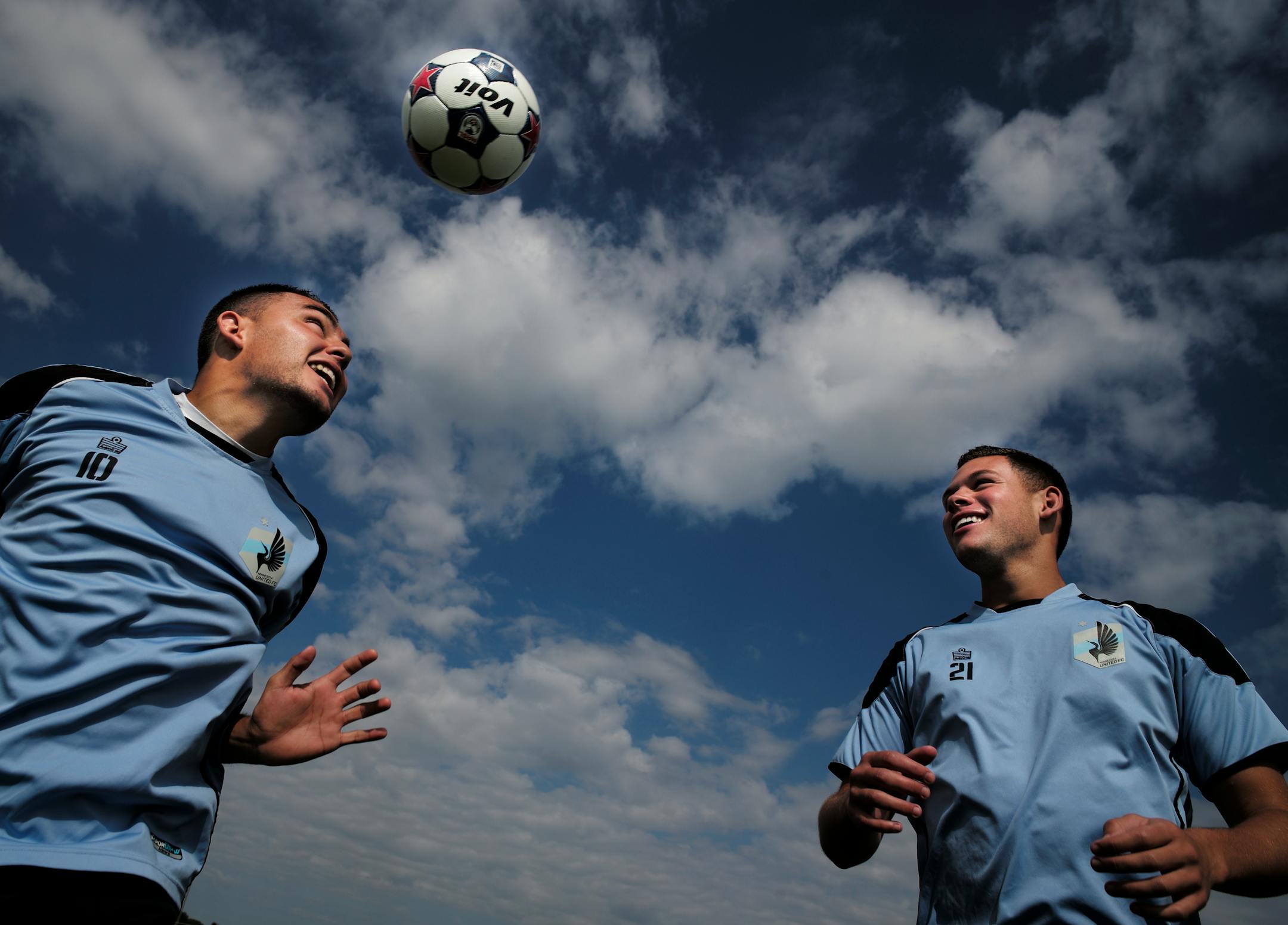 Miguel Ibarra (left) and Christian Ramirez, once a dynamic, fun-loving duo on and off the field for Minnesota United, are being reuinted as the team makes its Major League Soccer debut this season.
