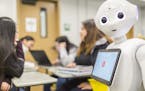IMAGE DISTRIBUTED FOR SOFTBANK GROUP - SoftBank Group, in collaboration with SoftBank Robotics America, brings the humanoid robot, Pepper, to students