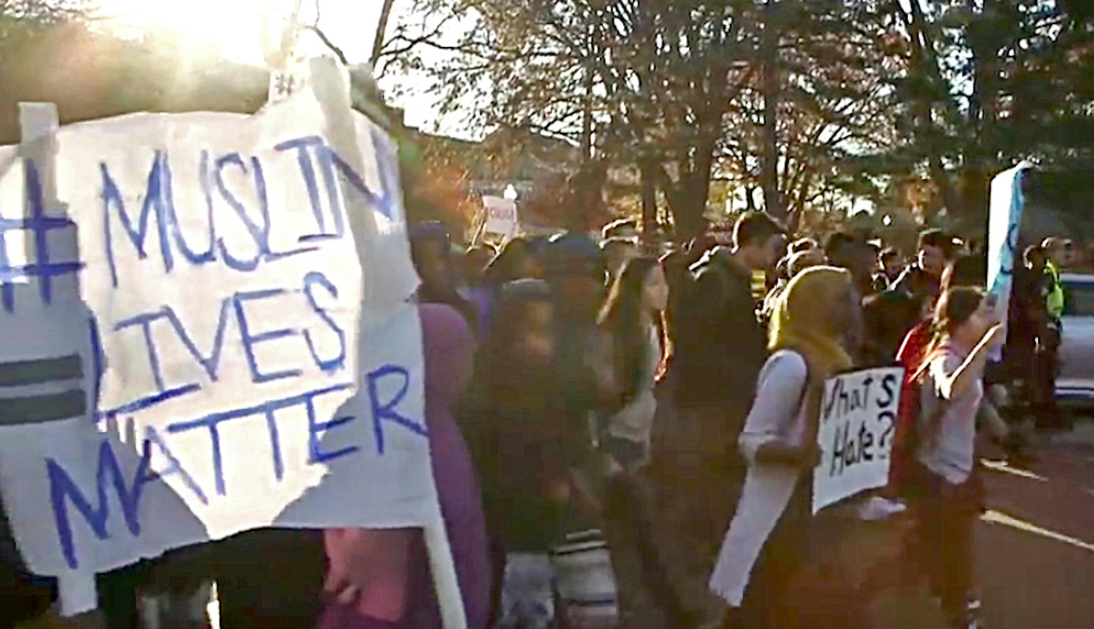 Minneapolis high school students protest President-elect Donald Trump on Friday afternoon.