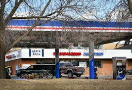 This Marathon gas station in Chanhassen was partially shut down Monday after several motorists complained of water in its fuel. A state inspector clos