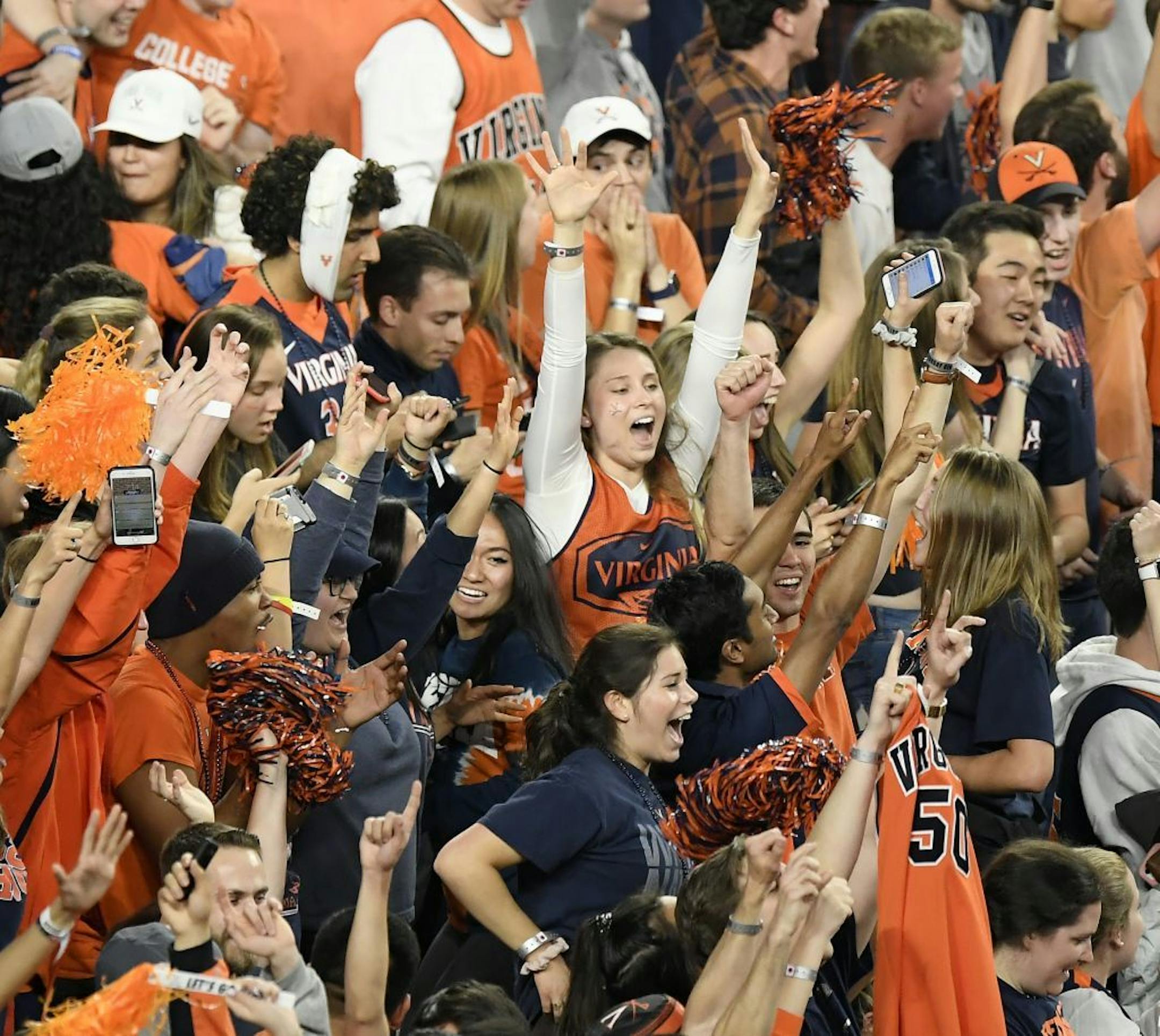 Virginia fans celebrated their win against Auburn 63-62.